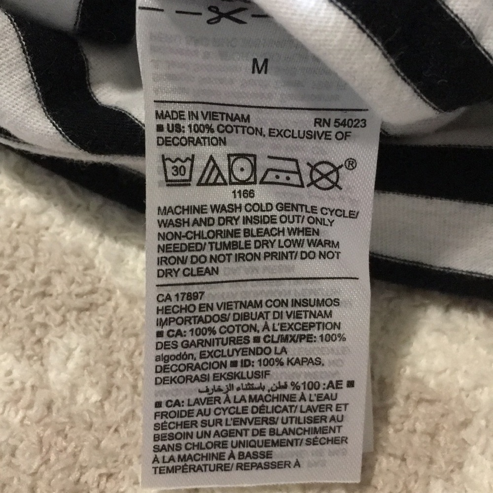 Old Navy Black & White Stripe Tee with Pinapple - Picture 8 of 8